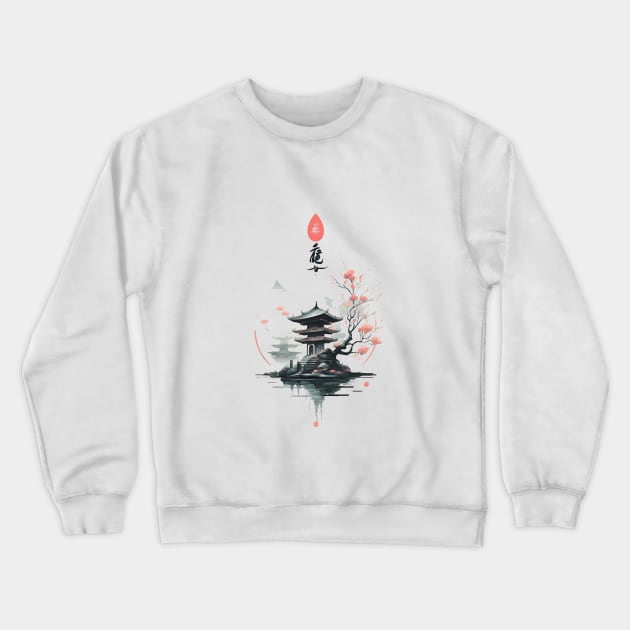 Japanese Zen Garden Crewneck Sweatshirt by SimpliPrinter